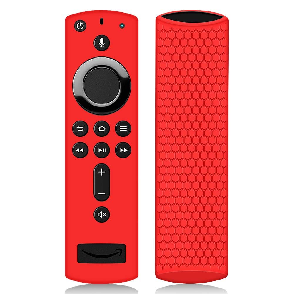 Remote Case/Cover for Fire TV Stick 4K, Protective Silicone Holder Lightweight [Anti Slip] ShockProof for Fire TV Cube/Fire TV(3rd Gen)Compatible with All-New 2nd Gen Alexa Voice Remote Control (Red)