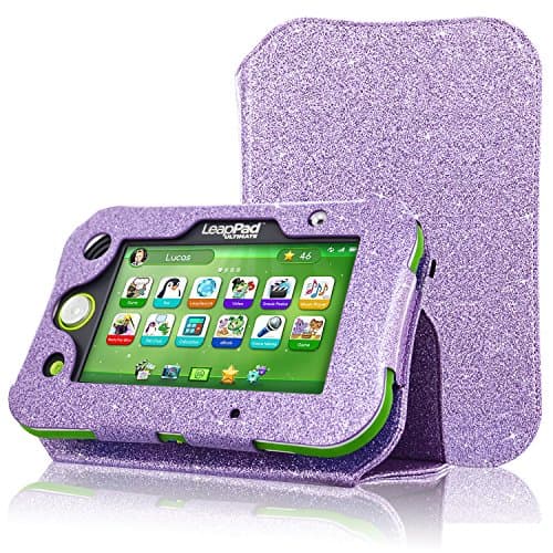 ACdream Protective Folio Leather Tablet Case for LeapPad Ultimate Kids Learning Tablet(2017 release), Purple Star of Paris