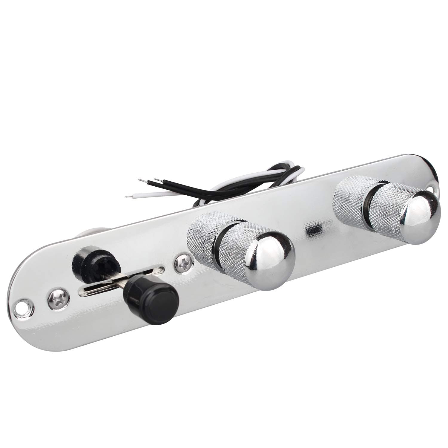 Telecaster Control Plate 3 Way Switch Loaded Chrome Plated Metal Prewired Tele Guitar Control Plate with Wiring Harness Knobs for Tele Guitar Replacement Parts