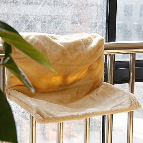Cutpety wall mounted cat window perches Portable perch Cat Pet Bed (Beige)