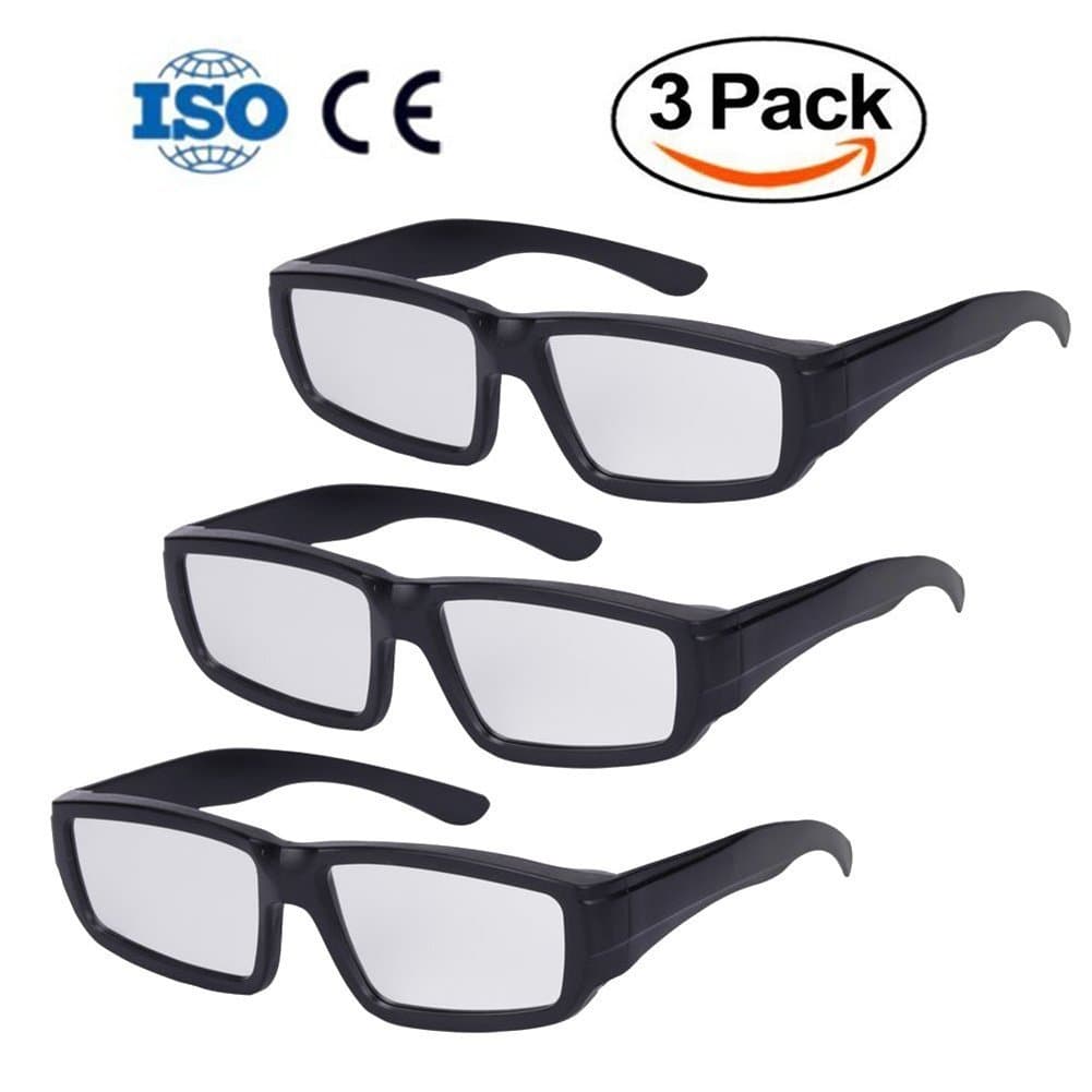 Plastic Solar Eclipse Glasses CE and ISO Certified | 2017 Cool Style Shades | Safe Solar Viewing, Viewer and Filter, Eye Protection (3 Pack)