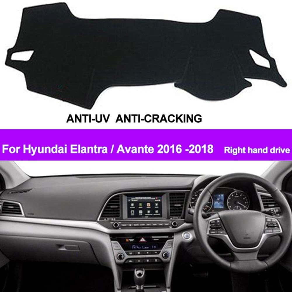 Oneuda Flannel Dashmat Dashboard Cover Dash Pad Car Mat Carpet Sun Shade for Hyundai Elantra/Avante 2011 2012 2013 2014 2015 Anti-Slip Dash Board Cover Auto Accessories