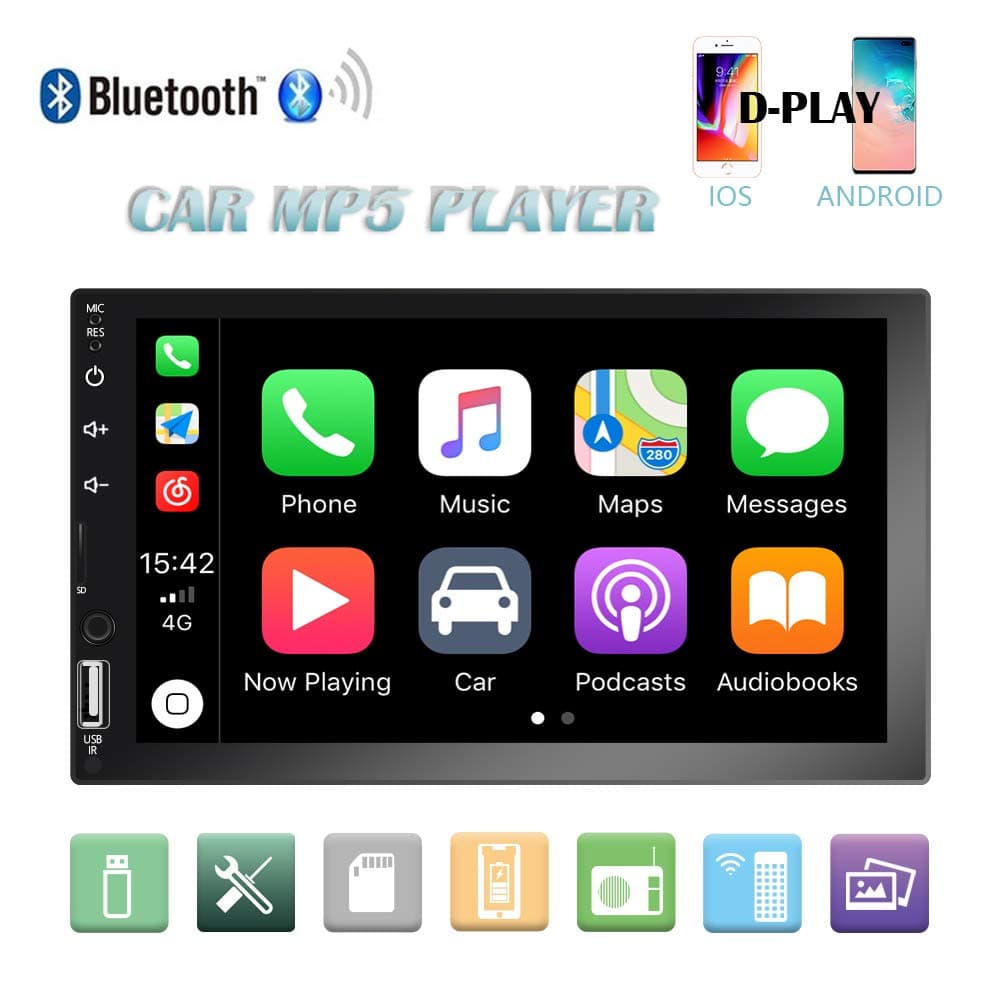 Car GPS Navigation Integrated Machine 7 inch HD TFT Touch Screen Voice Car Navigation System Free Updates UK and EU Maps