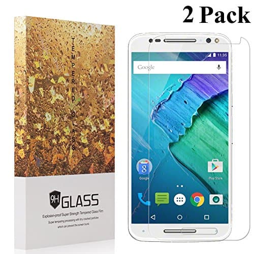 Moto X Pure Edition Screen Protector,[2 Pack] YMAKSI HD Clear Anti-Bubble Anti-Fingerprint Tempered Glass Film for Motorola Moto X Style, Lifetime Replacement Warranty