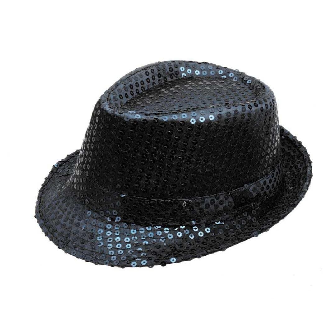 Winhurn Stylish Shiny Sequine Dance Stage Hat Cap for Performances Shows