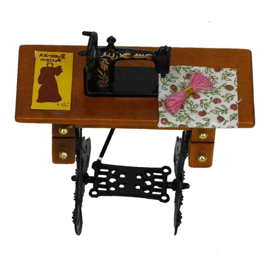 Sewing Machine Mini Sewing Machine Vintage Sewing Machine Miniature Sewing Machine Dollhouse Decoration Fit for 1:12/1:6 Scale Dollhouse