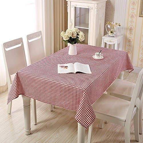 YOUAREFACNY 2017 New Rectangle Tablecloth Gingham Check for Home Kitchen or Out Door Use,Red &amp; White