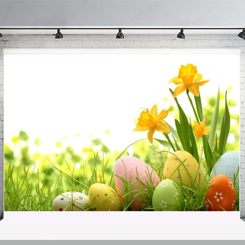 Easter Day Theme Vinyl Photography Backdrop Custom Photo Background Props (D)