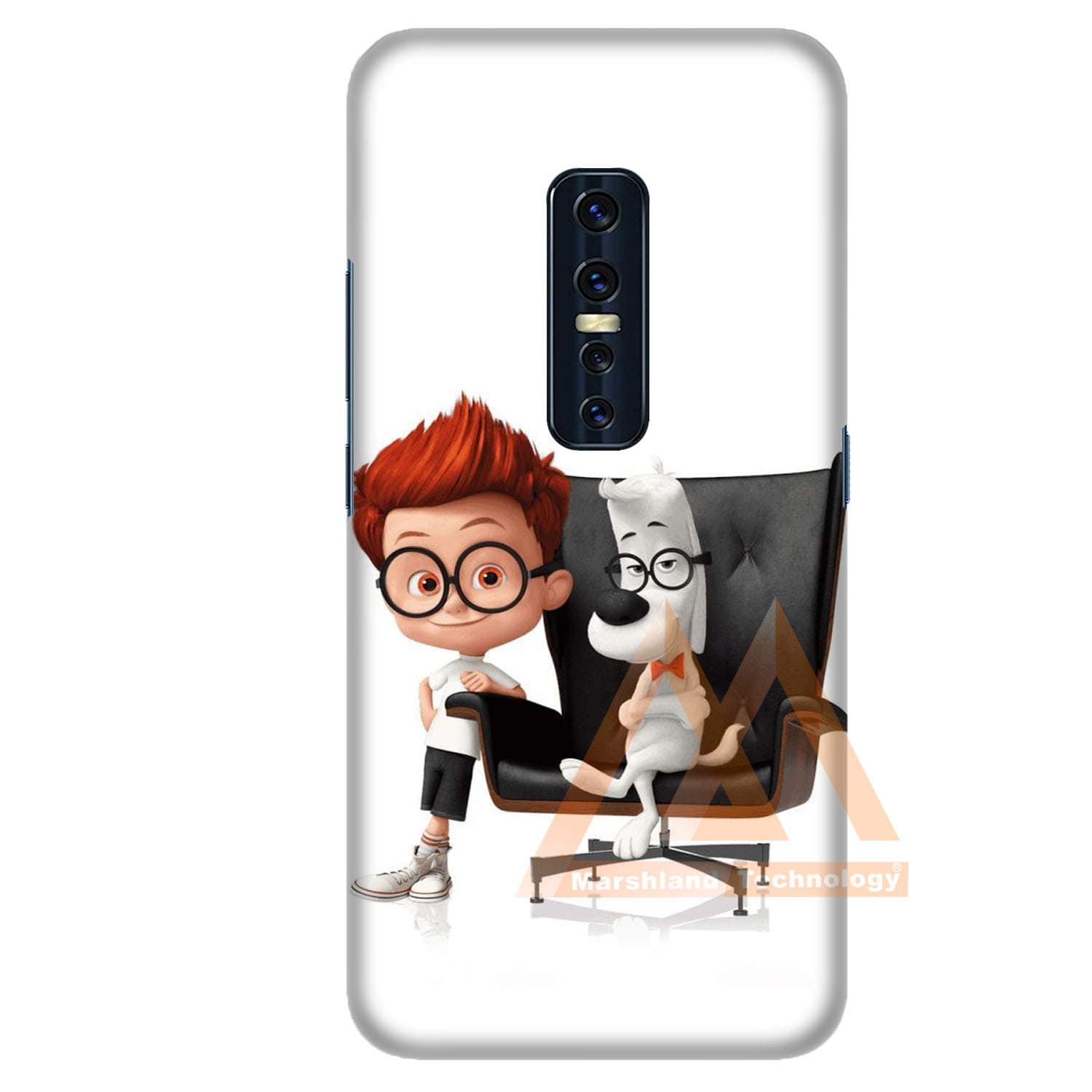 MARSHLAND Latest Boy with Doggy Pattern Printed Design Anti Scratch Hard Back Cover Compatible for Vivo V17 Pro
