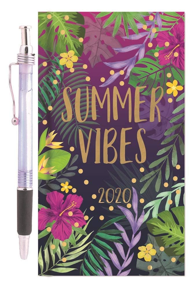 2020 Slim Week To View Hardback Diary & Pen - Bright Flowers Summer Vibes