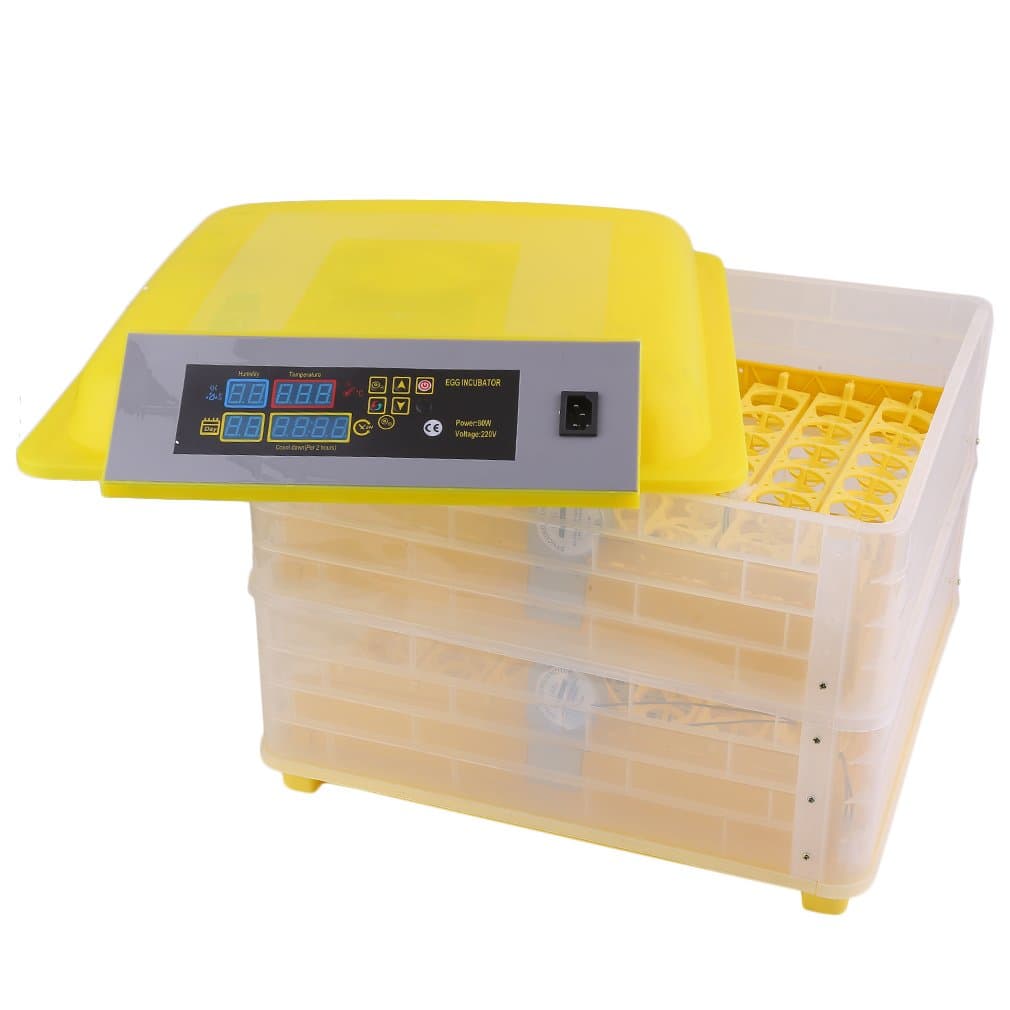 Gomyhom Automatic 96 Egg Turner Full Automatic Egg Incubator for Chicken with Digital Commercial Thermostat Control 160W