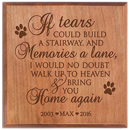 Pet Urns SMALL Sympathy Keepsake box PERSONALIZED pet urn for ashes If Tears Could Build A stairway SMALL portion of ashes 5.5" x 5.5" x 3.5" inches (Cherry Personalized)