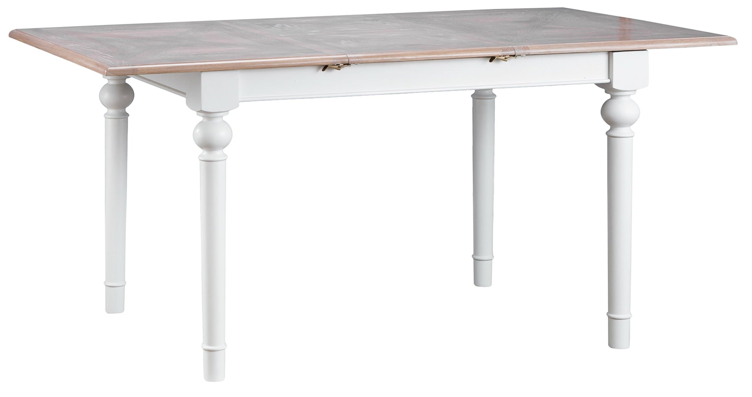 Norwich White Painted Butterfly Extending Dining Table including Lime-wash Oak Top Seating 6 People | 125cm/170cm