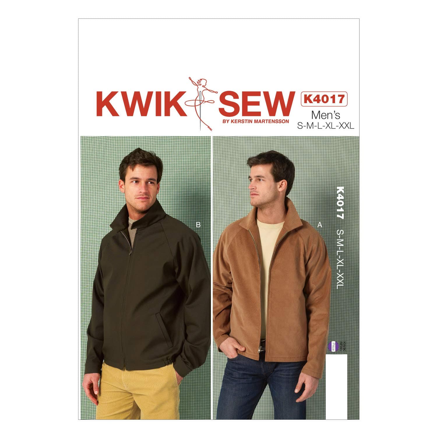 Kwik Sew Patterns K4017OSZ Small/Medium Extra-Large Mens Jackets, Colo, Multi-Colour, in One Envelope