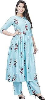 G for Girl Women's Cotton Kurta Palazzo Pant Set