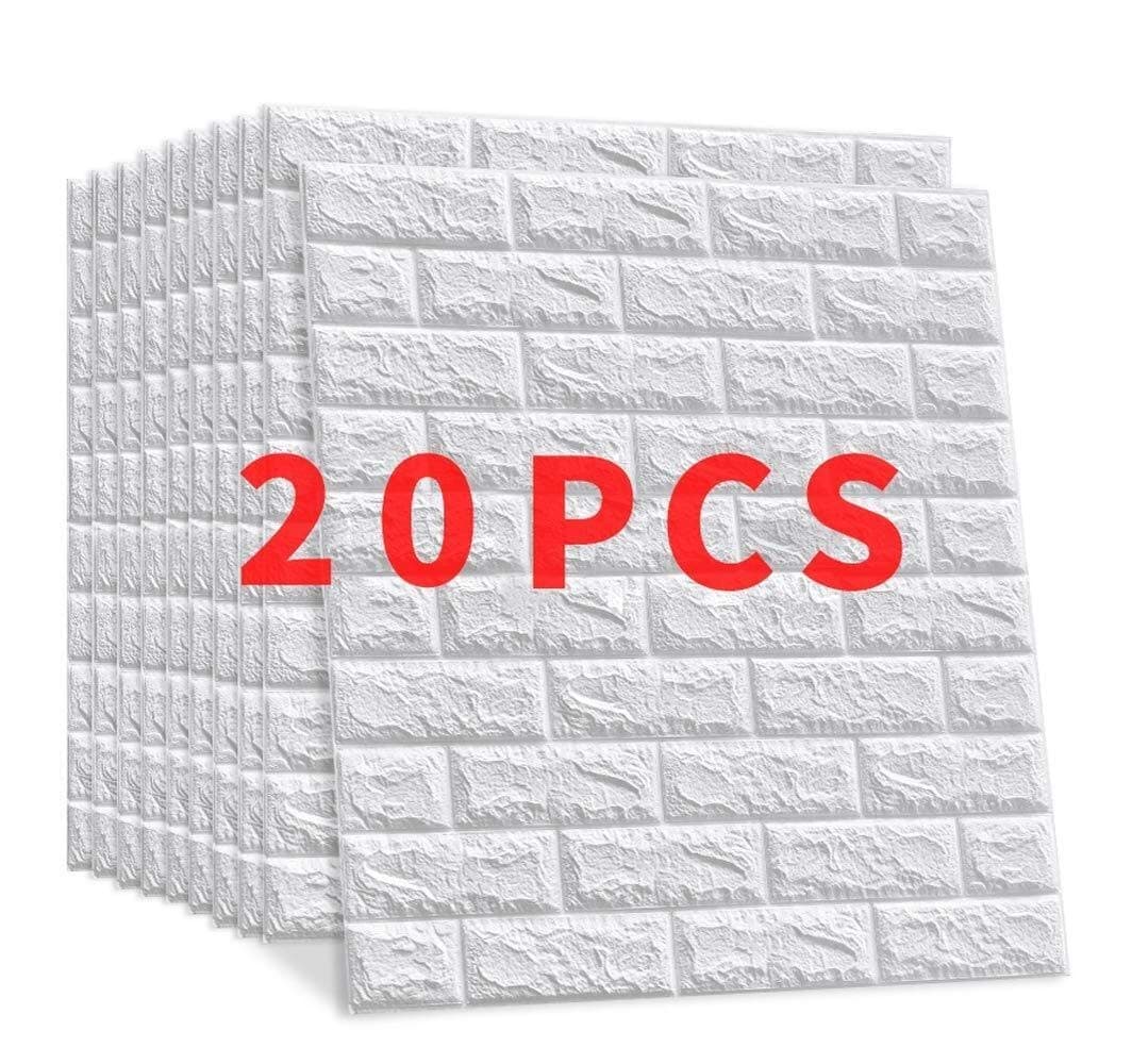 Gong 3D Wall Panels Background Wall Decor Wallpaper Brick DIY Wall Stickers Adhesive Decal Mural Soundproof DIY Removable Home Wall Decoration 60 x 60cm (Color : 20 Psc)