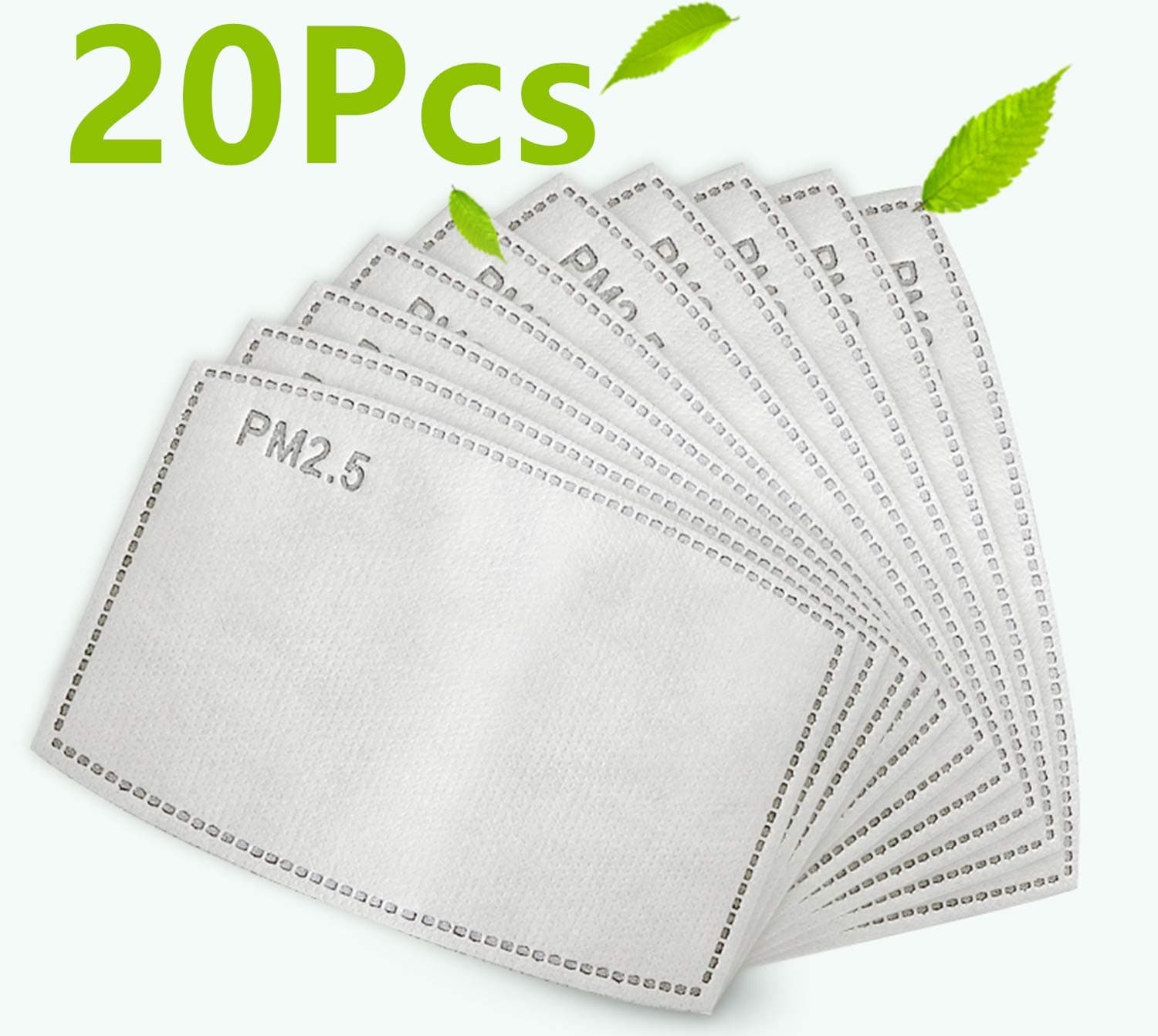 LESOLEIL 20Pcs Replacement Face Shed 5 Layers Activated Carbon Breathing for Kids and Adult Lot 12X8cm