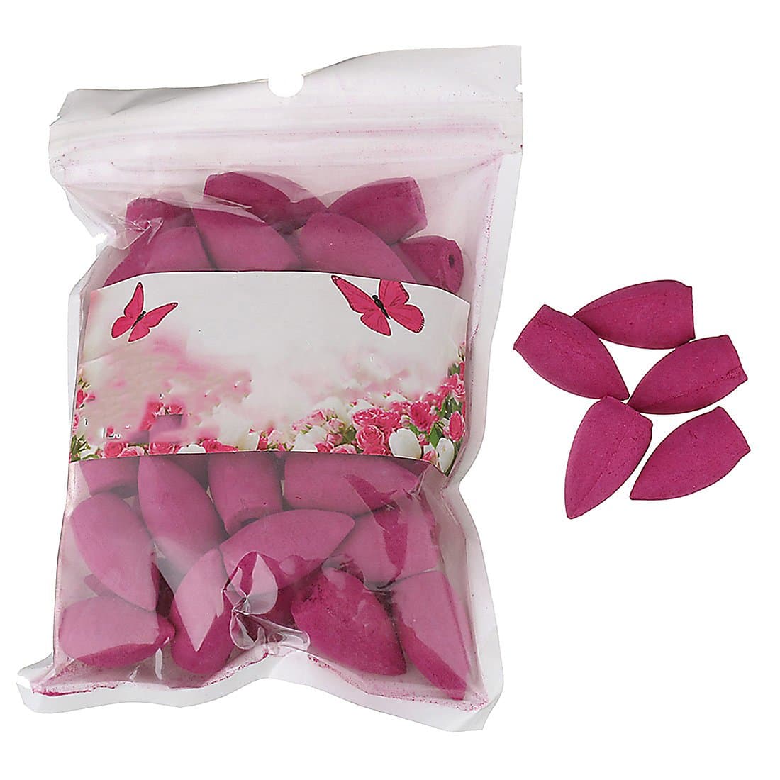 45PCs/Bag Backflow Incense Sticks Fit for Backflow Incense Burner Holder, Tibetan Incense Backflow Incense Cones Flower Scent Incense Sticks (Rose Scent)