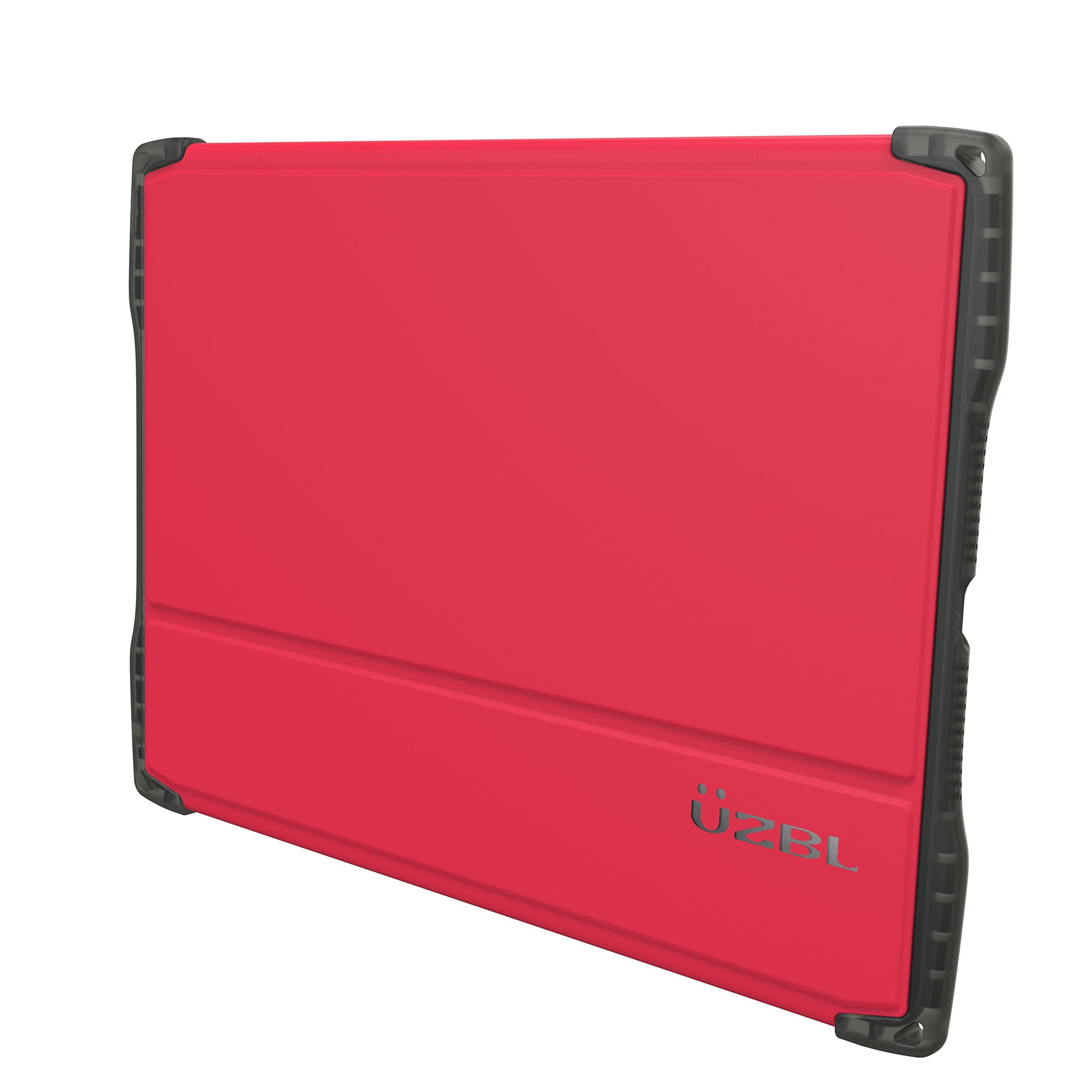 UZBL Rugged Folio Style Case for iPad AIR with Clear Back & Cover with Sleep/Awake (Red)