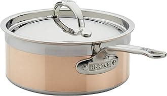 HestanCopperBond Collection - 100% Pure Copper Sauce Pan, Induction Cooktop Compatible, 3 Quart