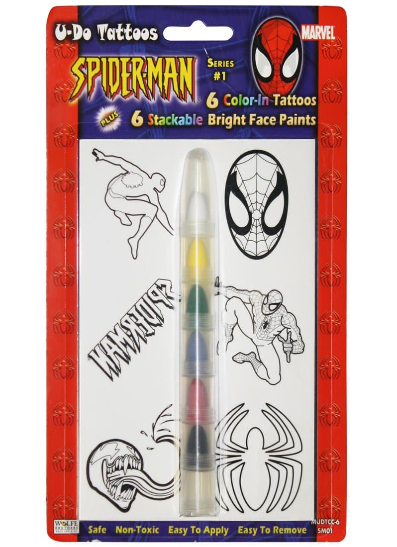 Spider-Man Tattoos and Metallic Face Paint