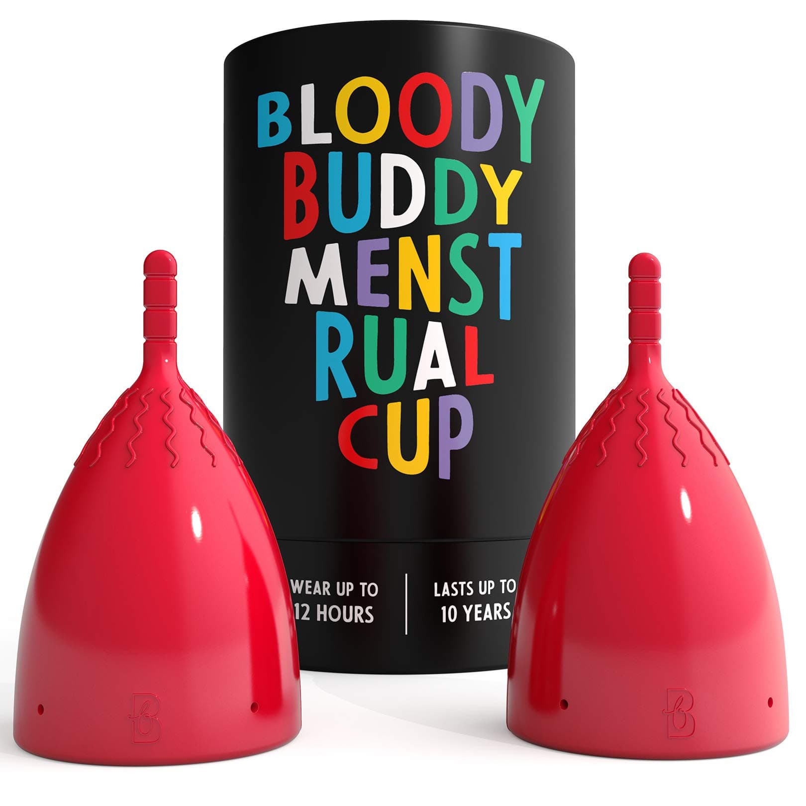 2-Pack RED Large Bloody Buddy Menstrual Cup - Easy, Clean and Simple - Take The Worry Out of Your Menstruation