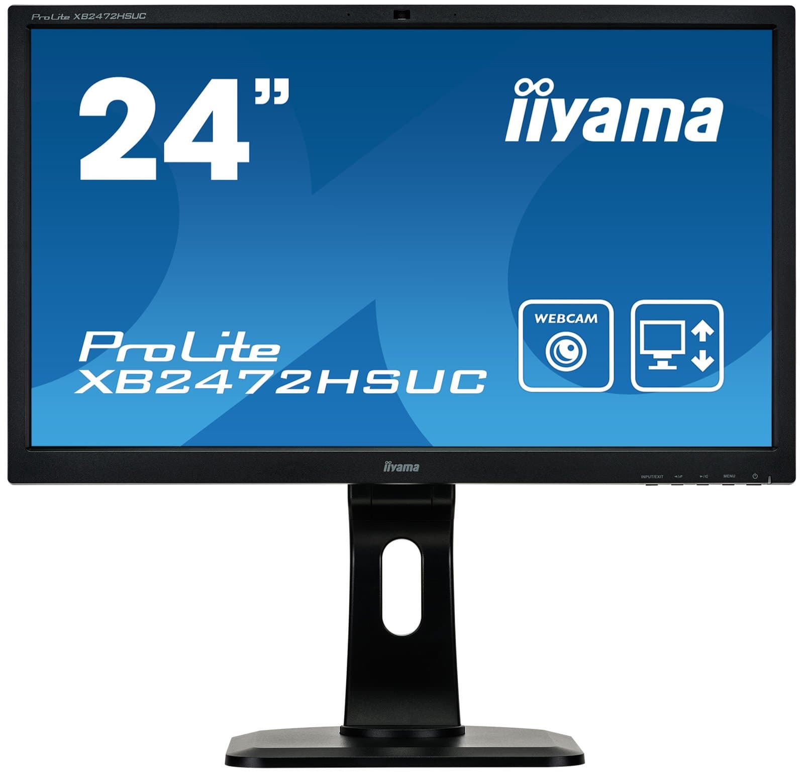 iiyama XB2472HSUC-B1 24" ProLite Height Adjustable VA HD LED Monitor with Webcam - Black
