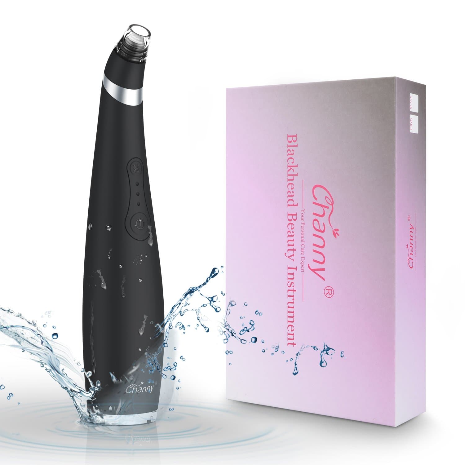 Blackhead Remover Electronic Comedone Extractor Tool By Channy ,FDA Approved Pore Vacuum Suction Multifunctional Machine Facial Pore Cleaner for Blemish, Pimple,Acne, Zit Removing(black)