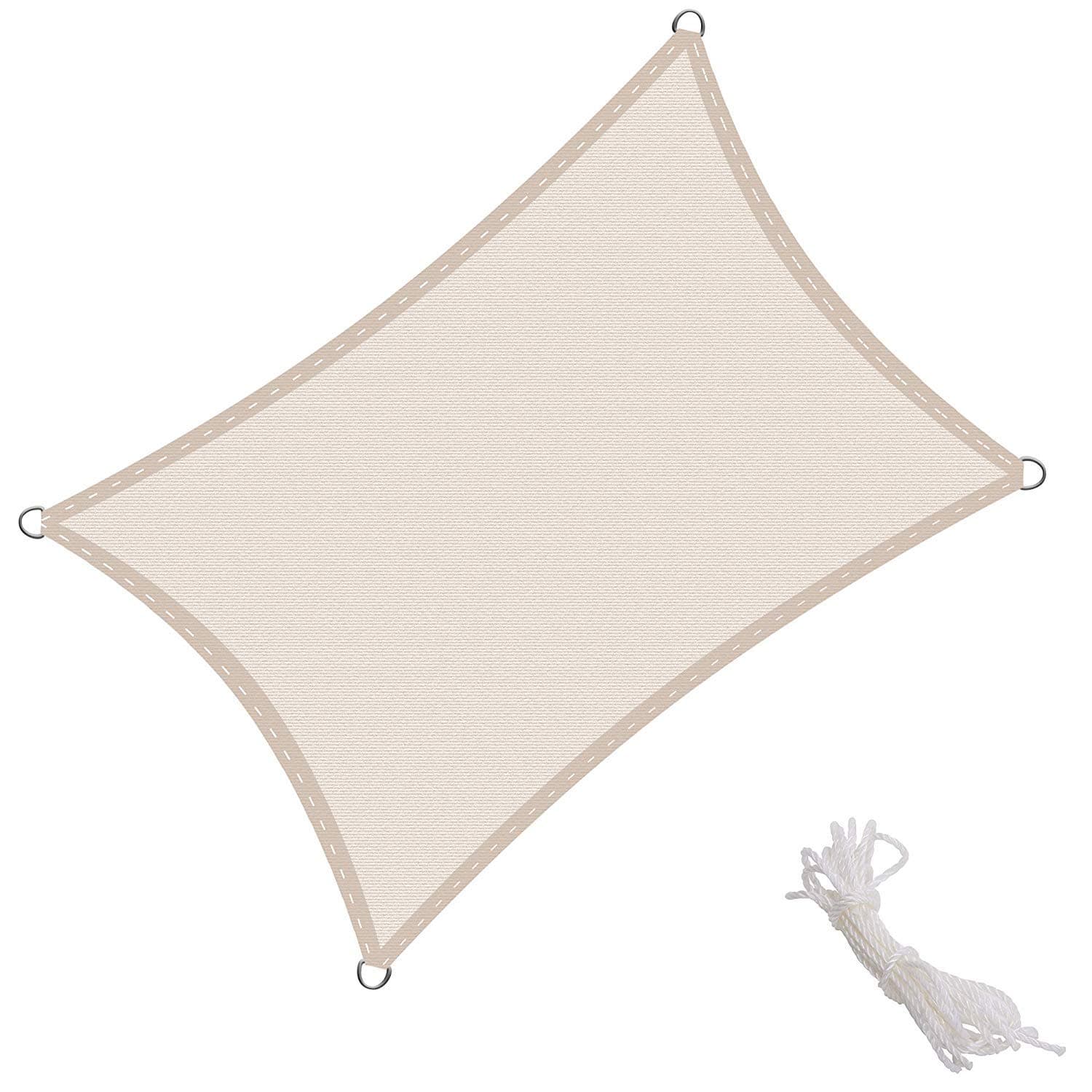 Sun Shade Sail Rectangle UV Block Shade Sails Pram Waterproof for Outdoor Patio Garden - Beige 5x7m