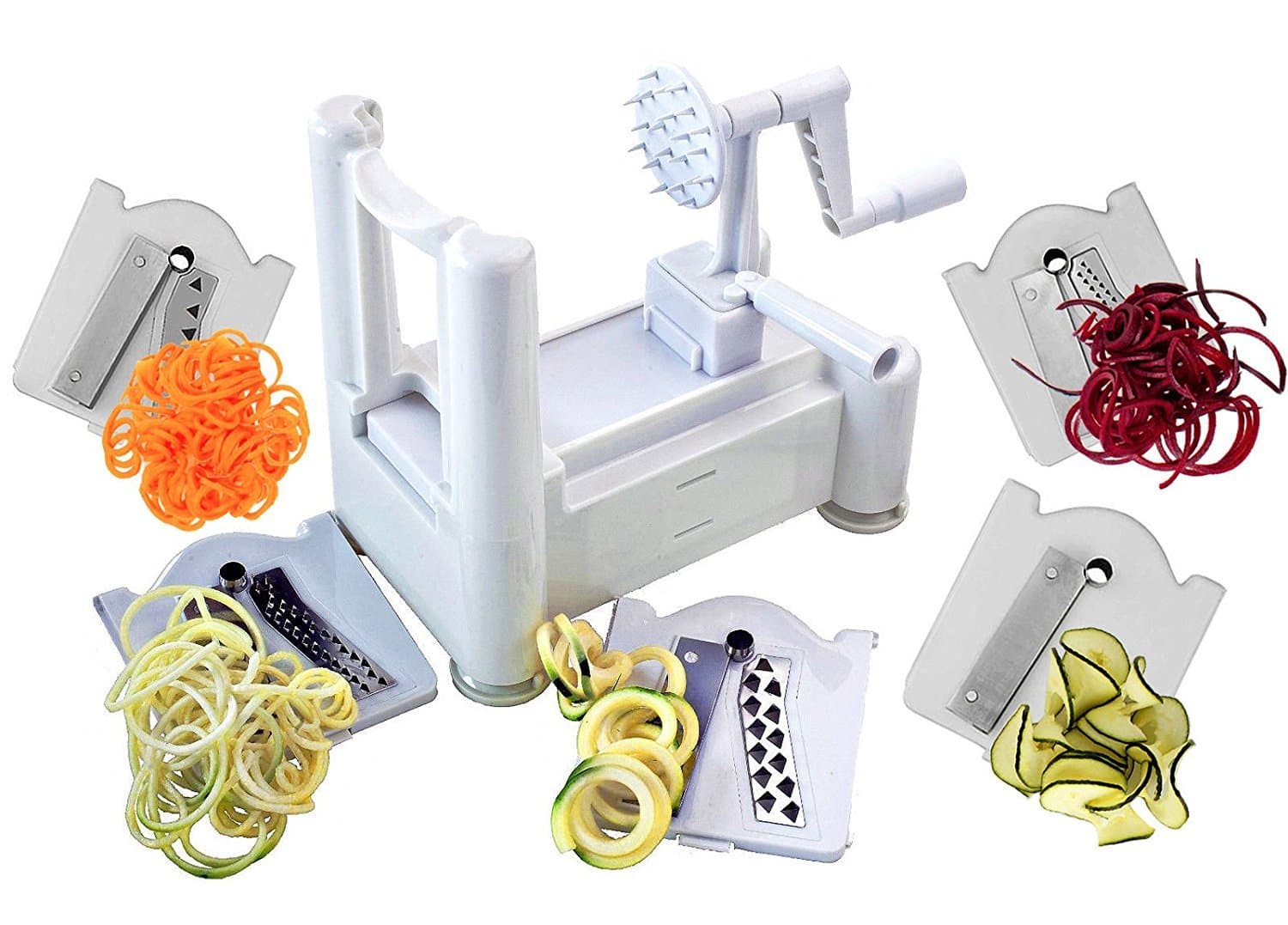 Panaric 5-Blade Spiralizer: Veggie Pasta Noodle Spaghetti Maker, Cut Vegetable Spiral Slicer, Peeler, Chopper & Shredder You'll Ever Use! Makes Zucchini Noodles in Minutes w/ 6 Exclusive Recipe eBooks
