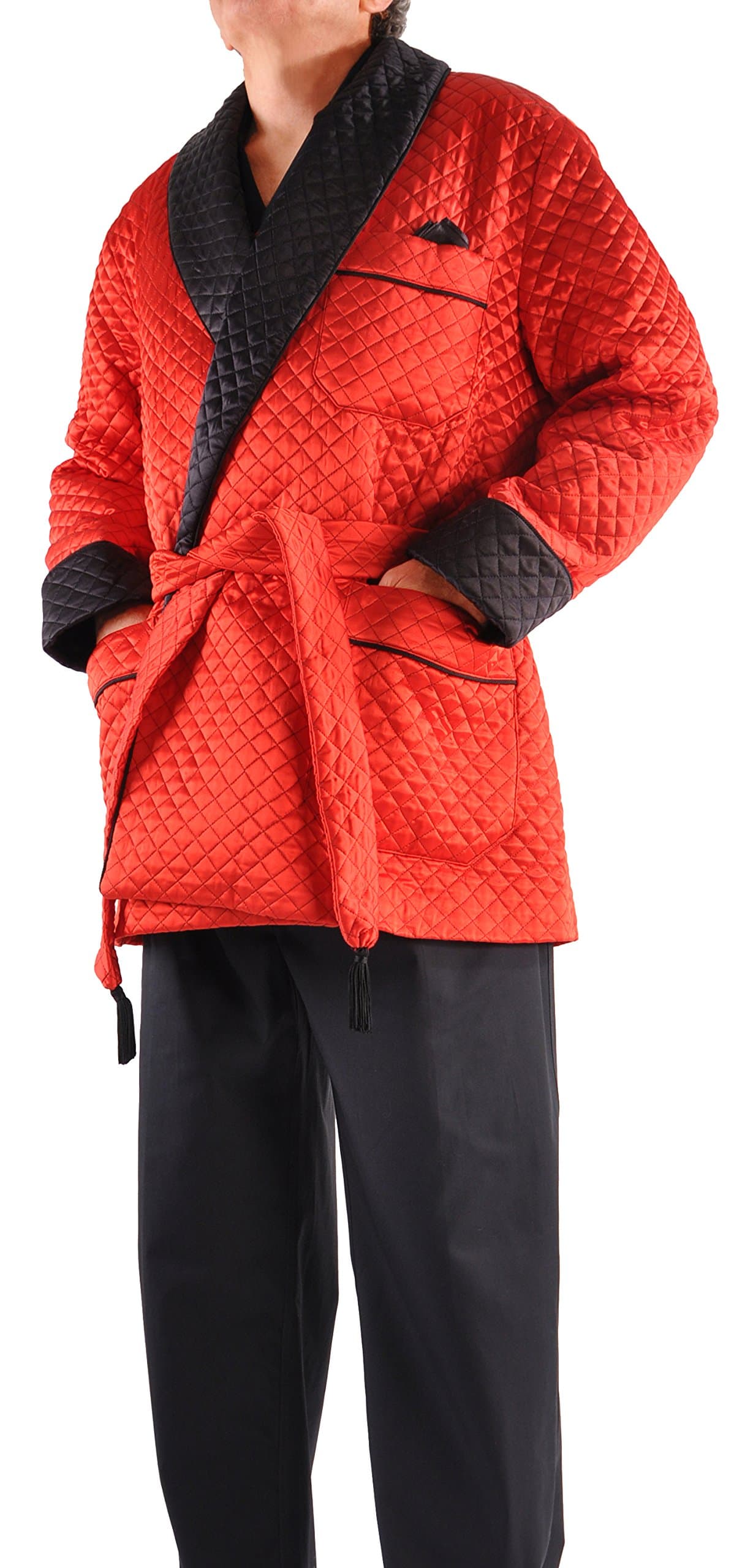 Italian Pure Silk Quilted Smoking Jacket