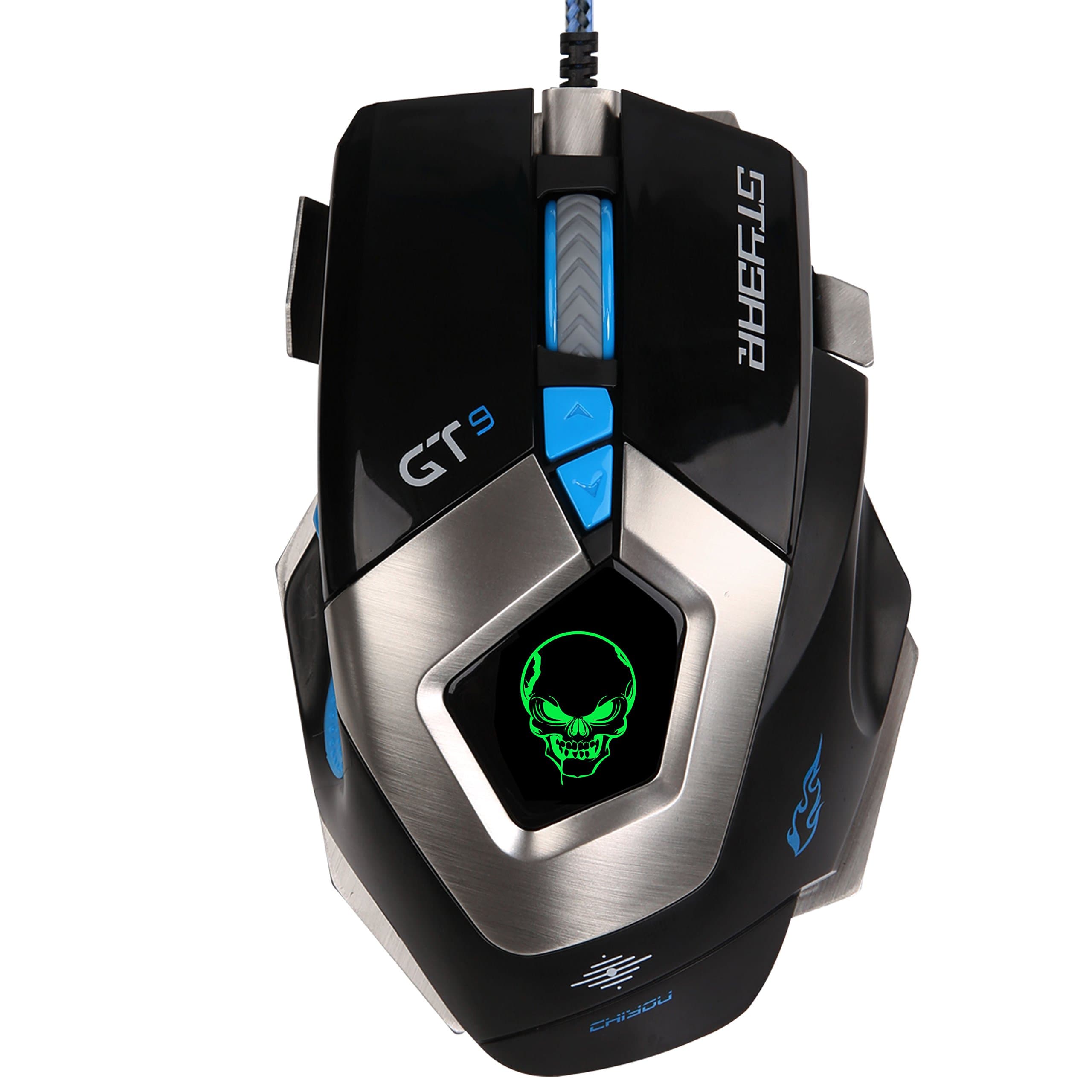 PRONOD 4000 DPI 8 Buttons LED Optical USB Wired Gaming Mice Computer Mouse ,Ergonomic&Aluminium Base ,Black