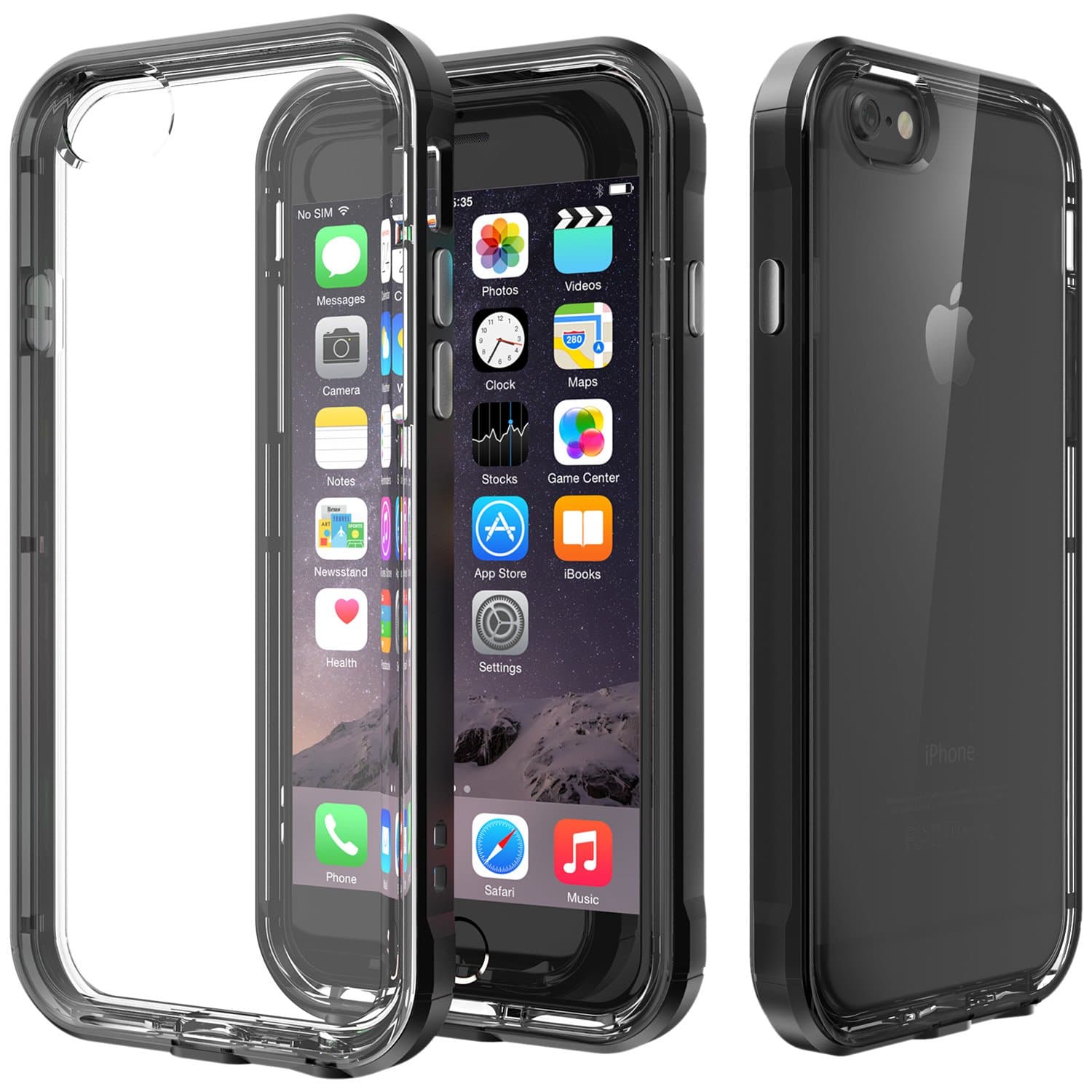 iPhone 6S Case, iPhone 6 Case, LNGLAT Hybrid Stylish Protective Clear Anti-Scratch Back Bumper TPU+PC Shockproof Case for Apple iPhone 6S/6(2015) (Black)