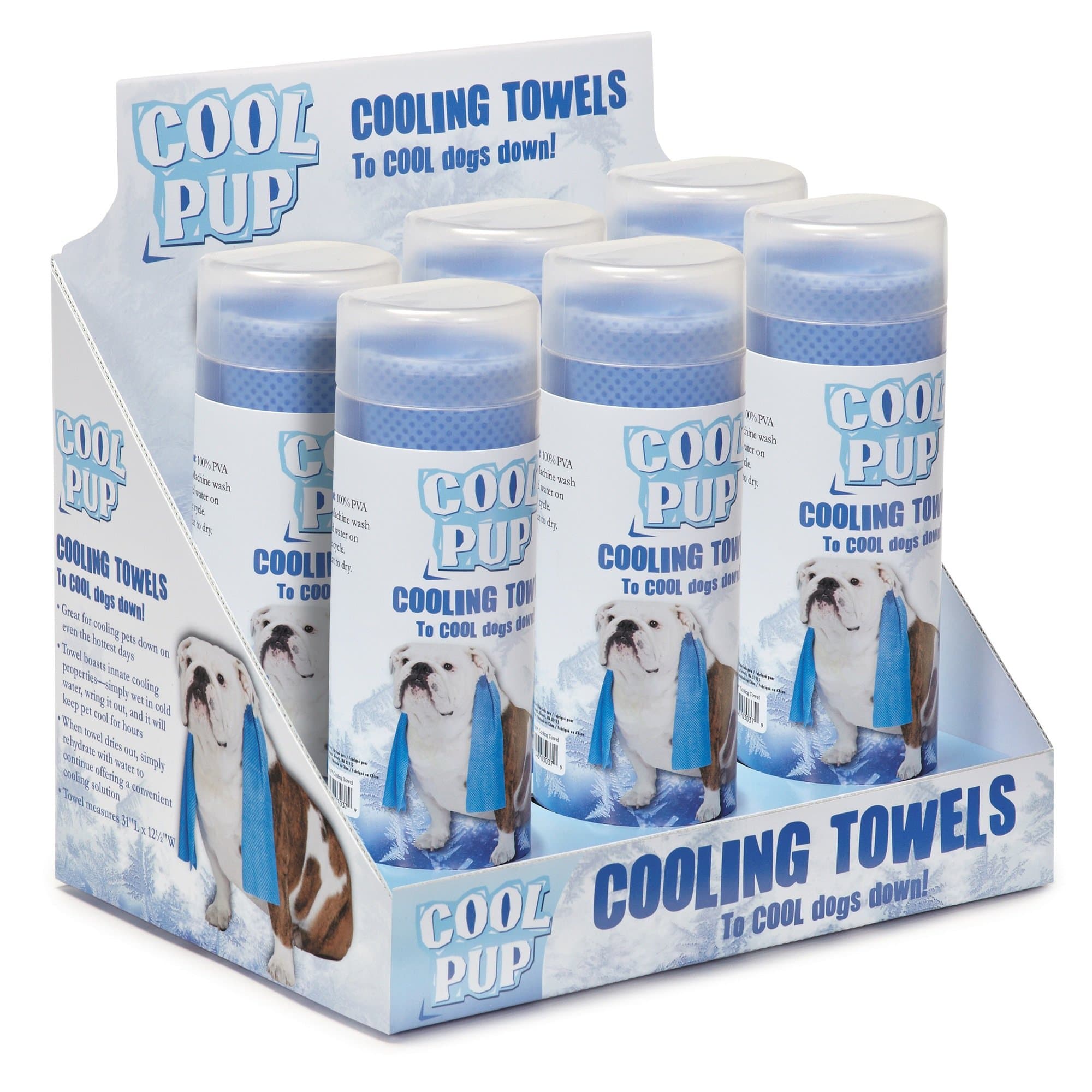 Cool Pup 6 Piece Cooling Pet Towel Display