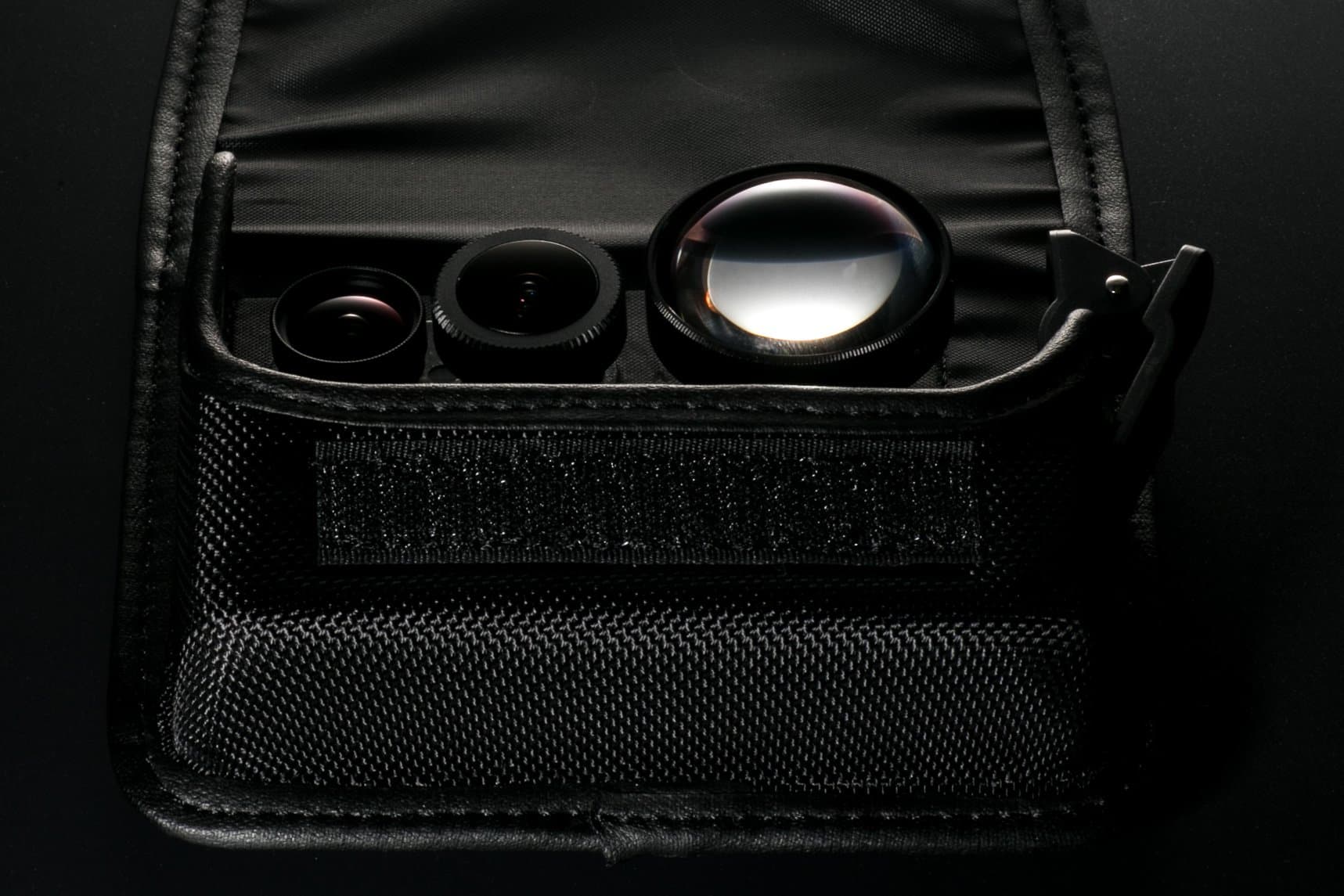 IOEC Universal Professional HD Camera Lens for Smartphone (Macro + 0.65X Wide + Fisheye + 3X Tele + Case + Wiper + Clip, Black)