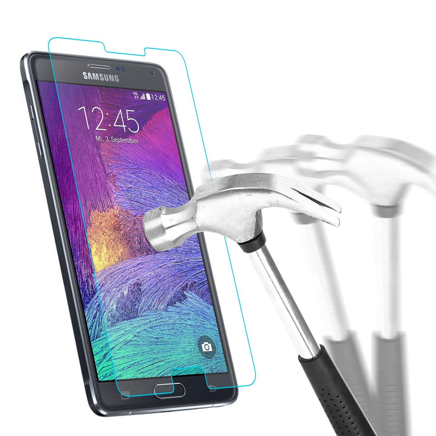 Samsung Galaxy Note 4 Glass Screen Protector, Bingsale Premium Tempered Glass Screen Protector for Samsung Galaxy Note 4 with 9H Hardness Anti-fingerprint (Samsung Galaxy Note 4)