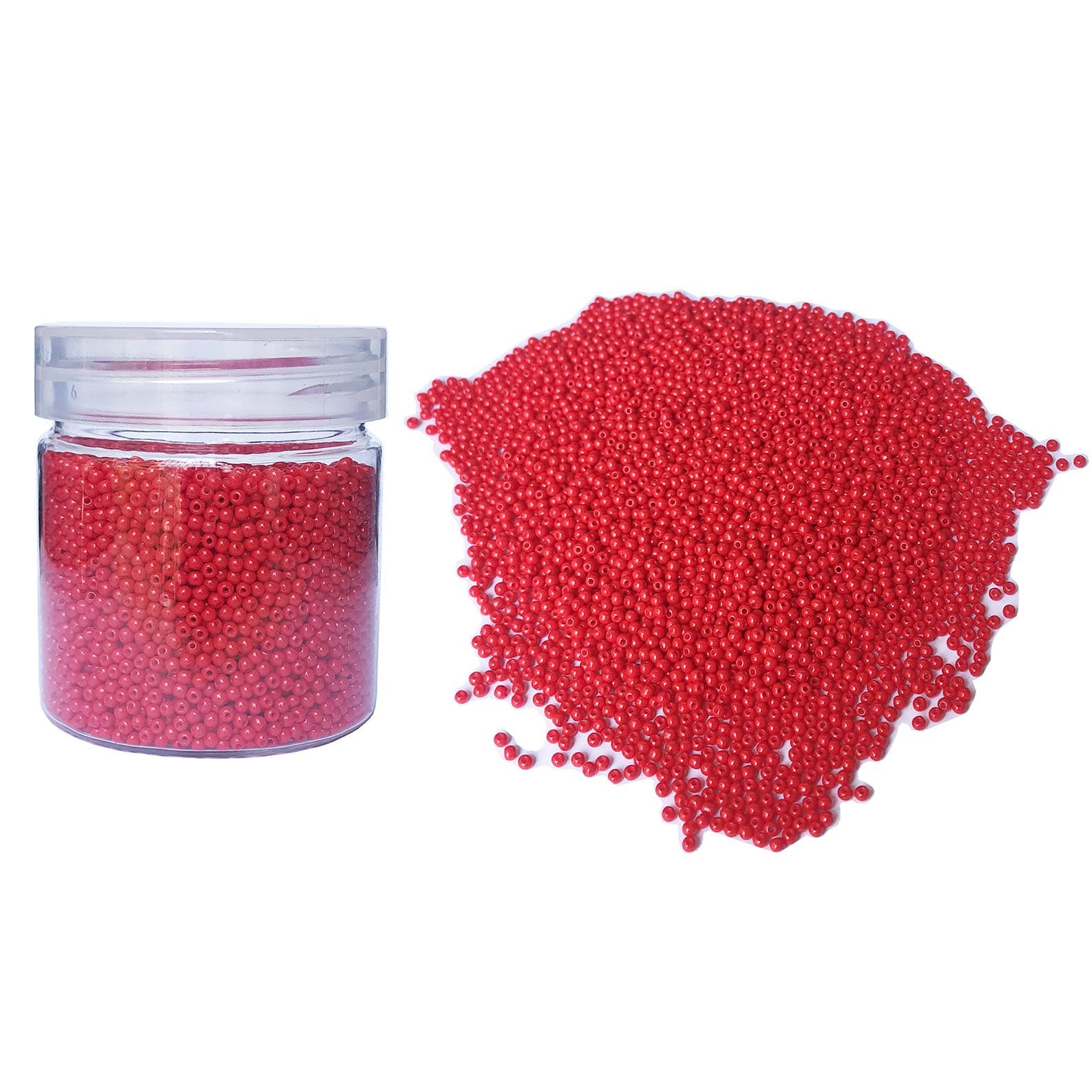 BALABEAD Size Uniform Seed Beads About 10000pcs in Box Opaque Red Seed Beads 12/0 Seed Beads Loose Spacer 2mm Seed Beads, Hole 0.6mm (Red Color)