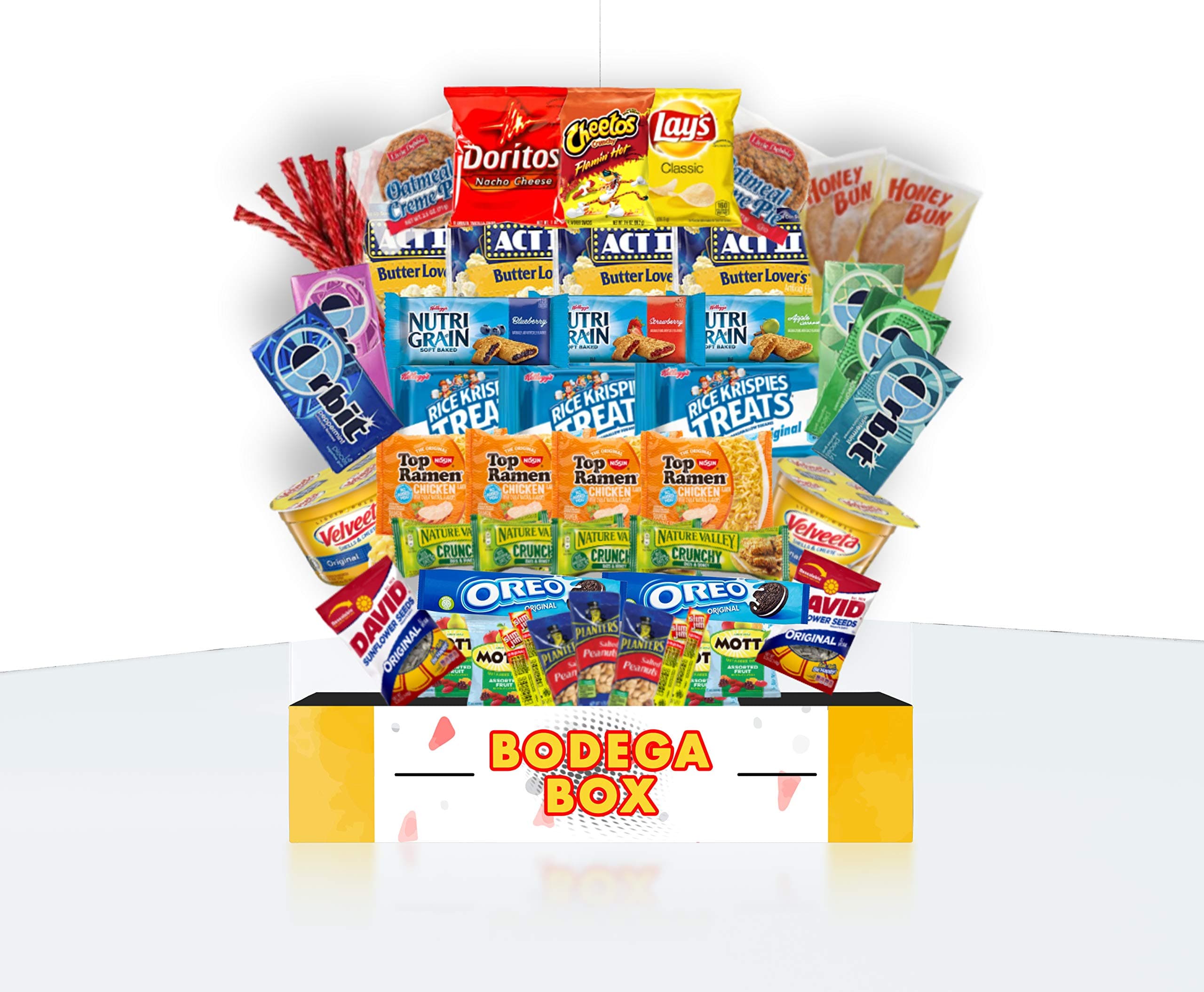 Bodega Box • 50pcs Ultimate Sampler, Cookies, Chips, Candy Snacks, Mixed Bulk Treats for Office, Meetings, Schools, Friends & Family, Military, College, Halloween Assortment, Variety Care Package