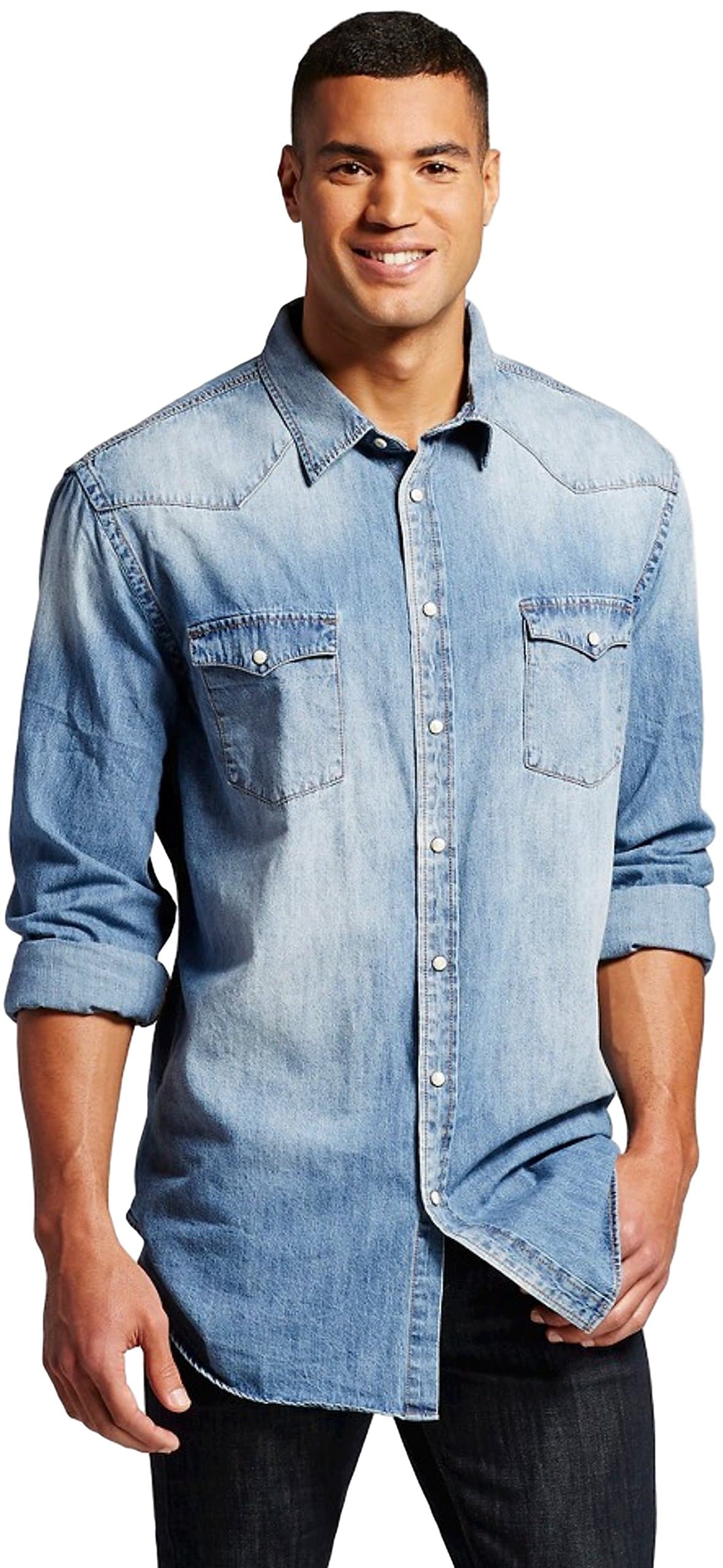 Mossimo Men's Big & Tall Denim Button Down Shirt