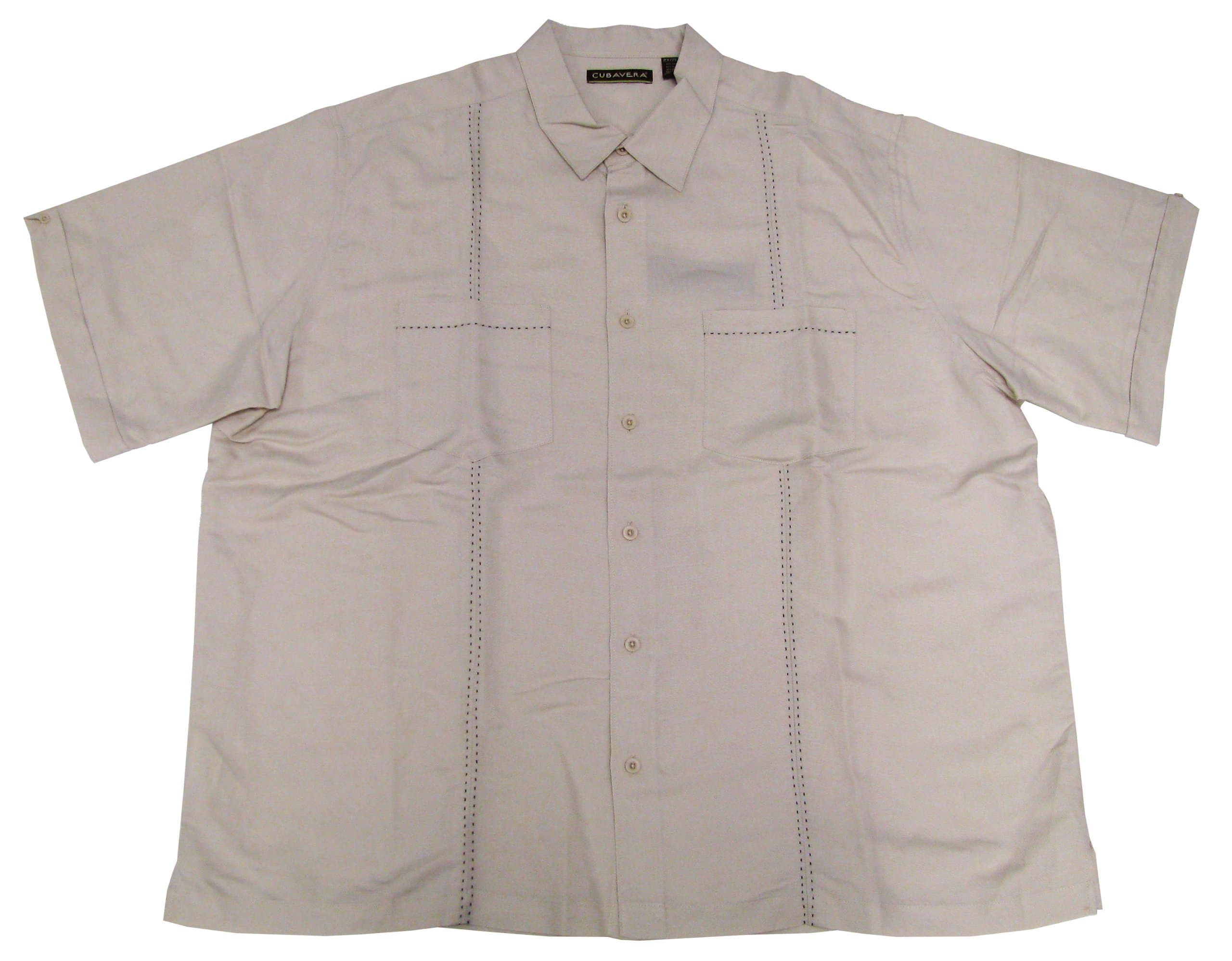 Cubavera Big 2X-4X Pickstitches Front Panel Rayon Blend Shirt