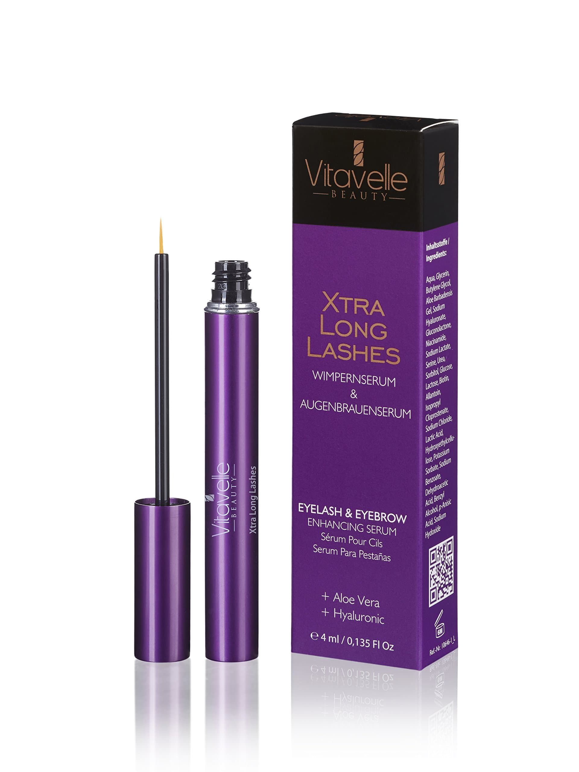 Xtra Long Lashes Serum 4 ml. |Made in Germany |Increases and lengthens eyelash growth |Eyelash Booster | Eyelash extensor Serum| for eyelashes and eyebrows| Eyelash Enhancer | Eyelash Growth