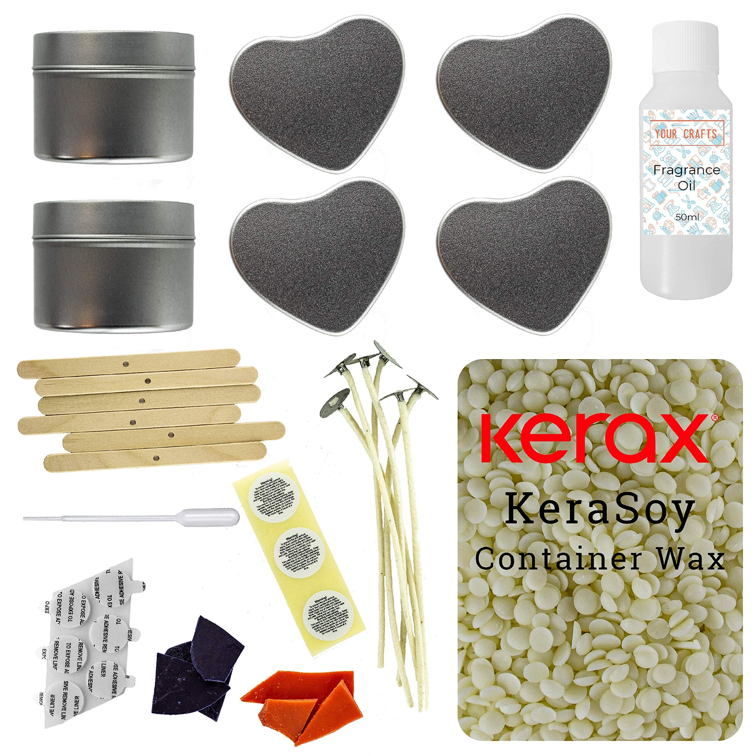 Your Crafts 6 Tin Candle Making Kit - Make 6 Soy Container Candles - Refill (Christmas Time)