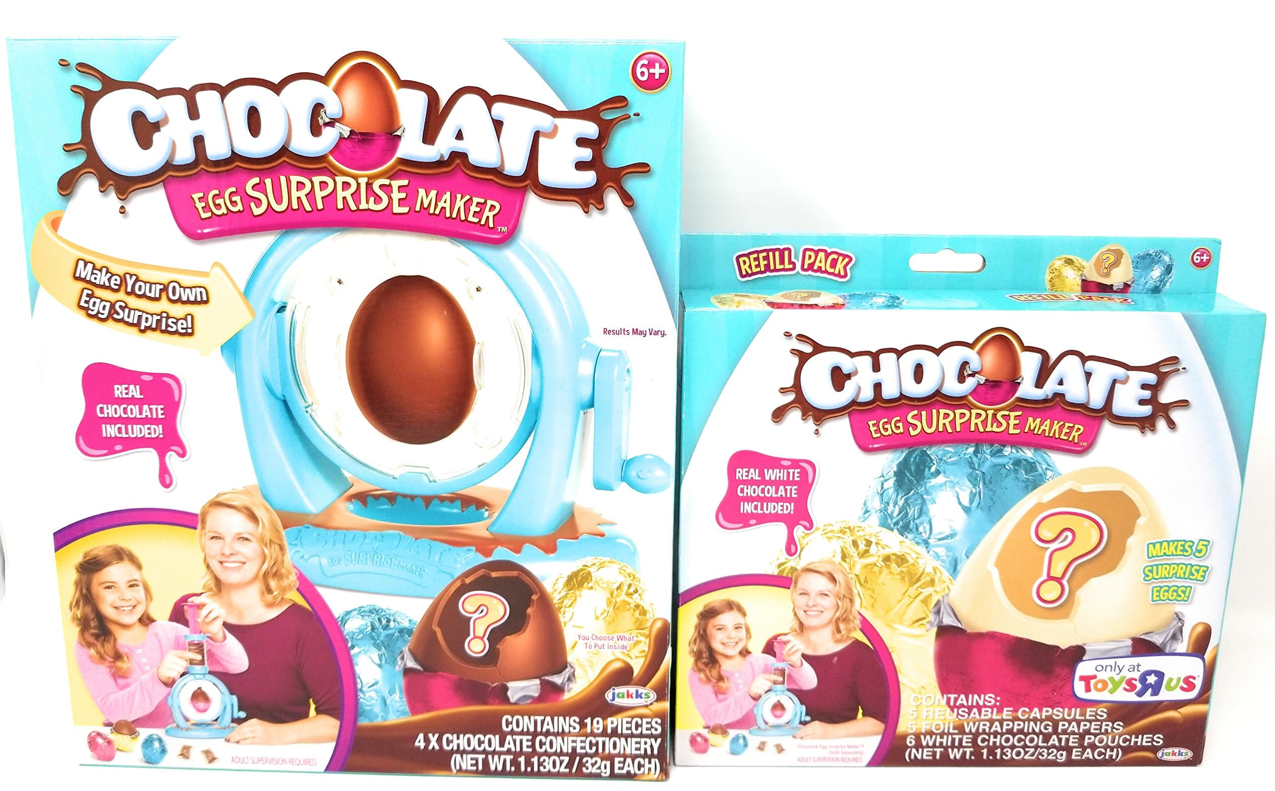 Chocolate Egg Surprise Maker and 5 Exclusive White Chocolate Refill Pack Bundle