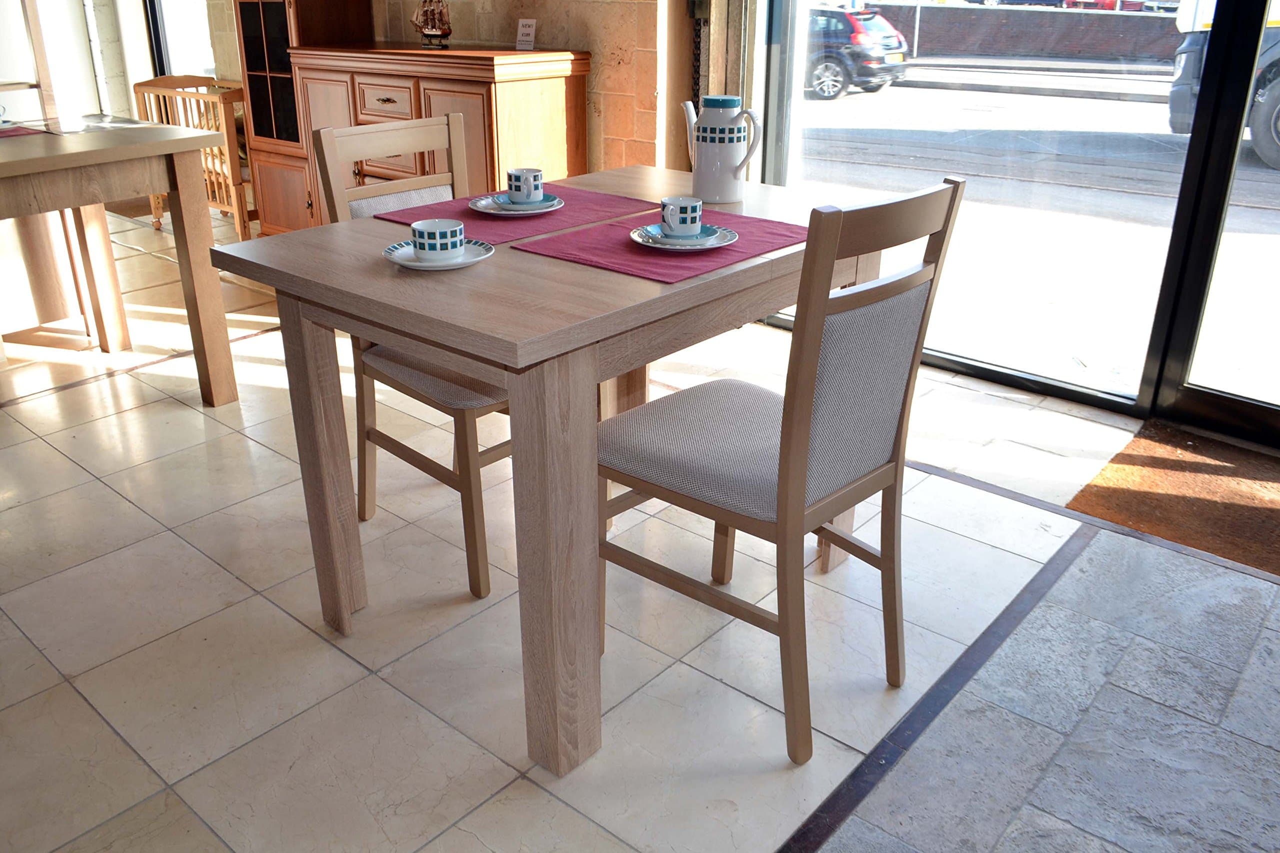Black Red White Small Extending Dining Table Oak Sonoma Ideal for Small Rooms And Kitchens!