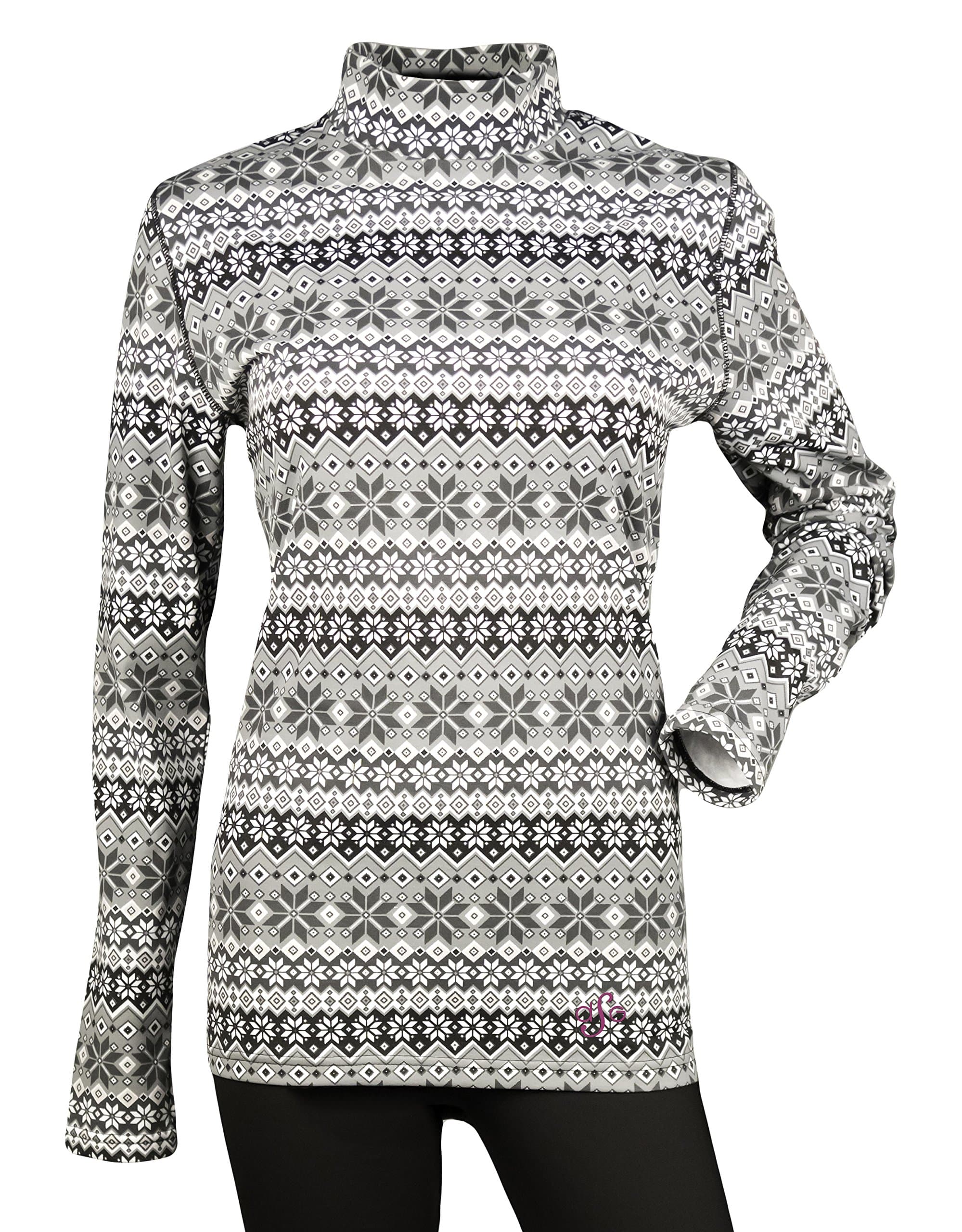DSG Outerwear Diva-Tech Women's Nordic Print Base Layer Shirt (White, Large)