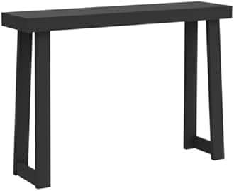 Plank+Beam Solid Wood Console Table, 46.25 Inch, Sofa Table, Narrow Entryway Table for Hallway, Behind The Couch, Living Room, Foyer, Easy Assembly, Black