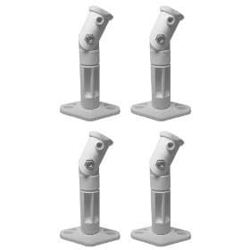 VideoSecu 4 White Universal Satellite Studio Speaker Mounts/Brackets for Walls and Ceilings 1VD (White, 4 Pack)