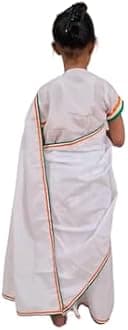 BookMyCostume Tri Colored Tricolor Saari Independence Day Indian Patriotic Girls Fancy Dress Costume 8-10 years
