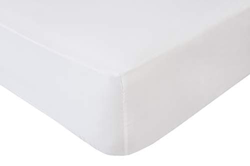 68 Pick Polycotton White 4ft Fitted Sheet (Pillowcases Sold Separately) - Size 122cm x 190cm (25cm Depth) Approximately