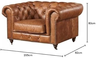 Unique Furniture Art - Classic Leatherette Chesterfield Sofa Set, Button Tufted, Classic Style, Tuffted Polished Sofa Set for Living Room, Bedroom (1 Seater)